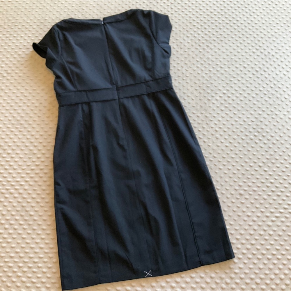 Lands' End Sheath Dress Womens 12 Black Wool Blend Cap Sleeve Career - Picture 7 of 8